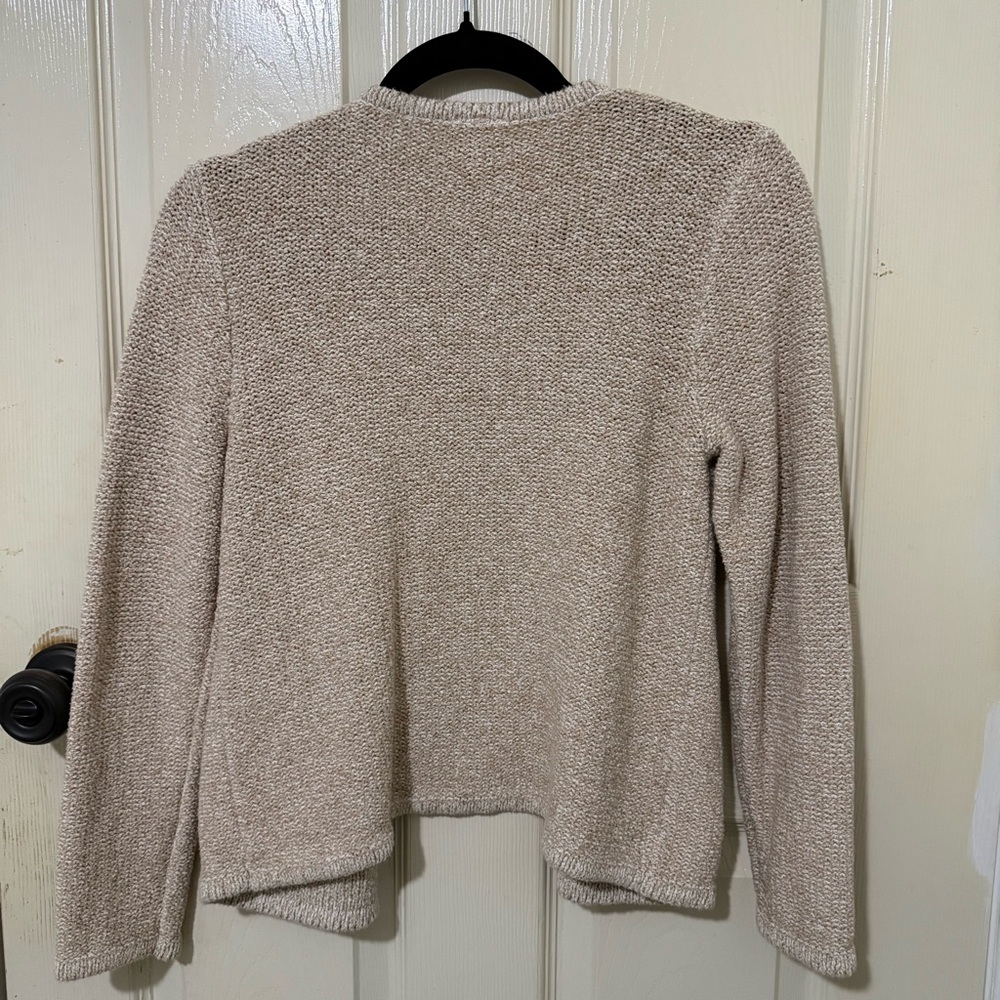 Ann Taylor Factory Beige Knit Open Cardigan Size M - Picture 8 of 9